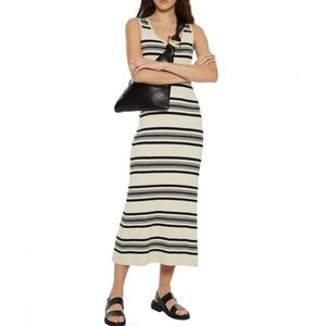 THEORY  Ribbed-Knit Midi Dress Large